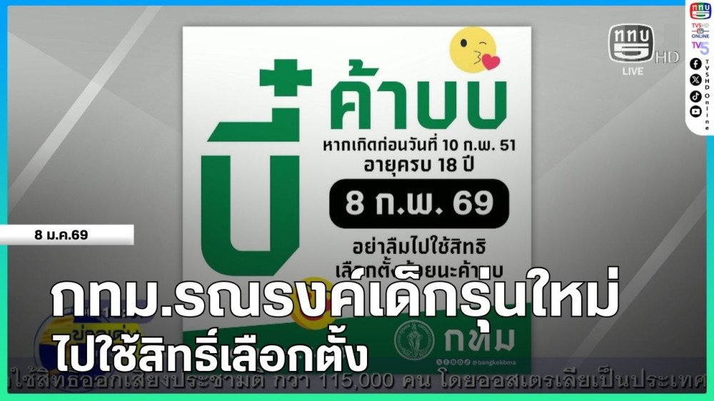 กทม.รณรงค์เด็กรุ่นใหม่ไปใช้สิทธิ์เลือกตั้ง