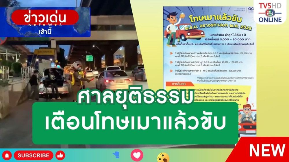 ศาลยุติธรรมเตือนโทษเมาแล้วขับ