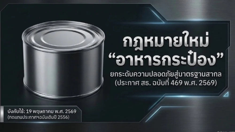 ราชกิจจา Digest ฉบับย่อย ฟังบ่อย เข้าใจรัฐ ตอนที่ 59 : มาตรฐาน อย. ใหม่ 2569 อาหารกระป๋อง-ภาชนะปิดสนิท ต้องฆ่าเชื้อยังไง?