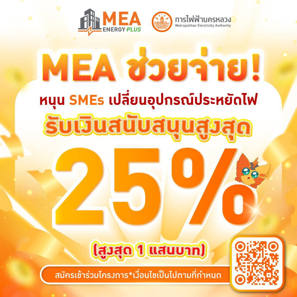 โอกาสทอง SMEs! MEA ช่วยจ่ายค่าอุปกรณ์ 25% ลดค่าไฟธุรกิจได้จริง