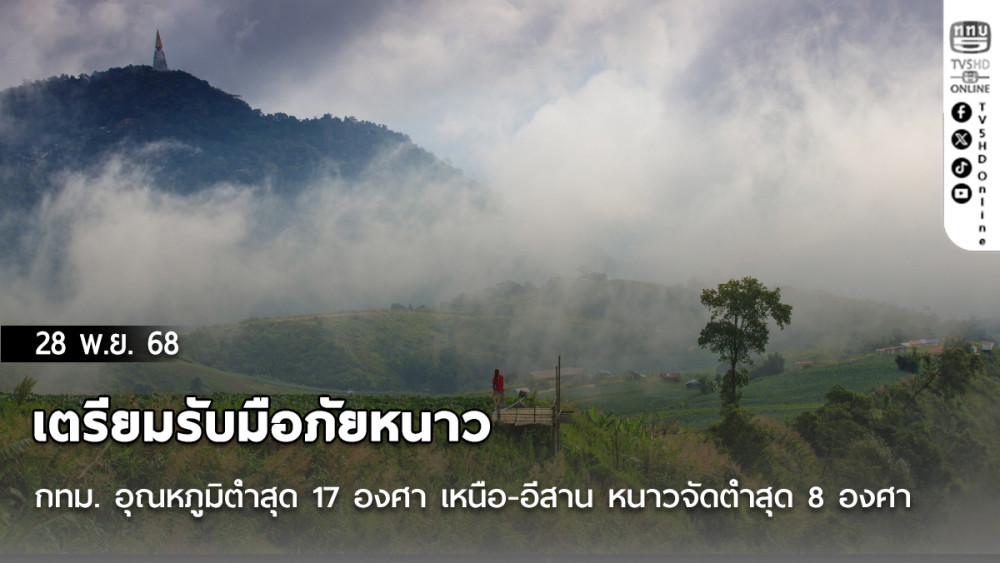 เตรียมรับมือภัยหนาว กทม. อุณหภูมิต่ําสุด 17 องศา  เหนือ-อีสาน หนาวจัดต่ําสุด 8 องศา