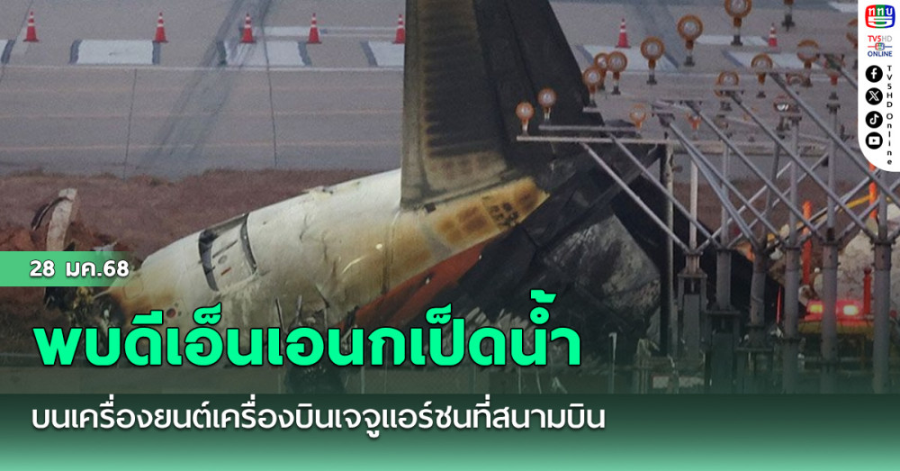 พบดีเอ็นเอนกเป็ดน้ำ ในเครื่องยนต์เครื่องบินเจจูแอร์ชนที่สนามบิน