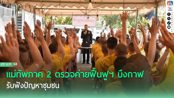 แม่ทัพภาค 2 ตรวจค่ายฟื้นฟูฯ บึงกาฬ  รับฟังปัญหาชุมชน