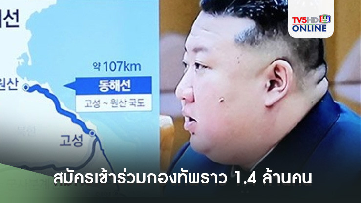 'เกาหลีเหนือ'คุยโว คนหนุ่มสาวสมัครเข้าร่วมกองทัพราว 1.4 ล้านคน