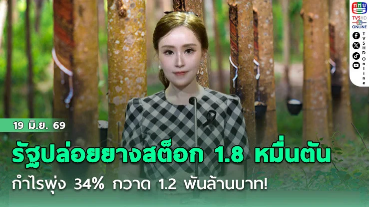 รัฐปล่อยยางสต็อก 1.8 หมื่นตัน กําไรพุ่ง 34% กวาด 1.2 พันล้านบาท!