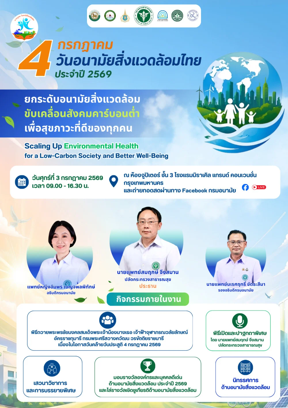 กรมอนามัยผนึก 6 ภาคี รณรงค์ "วันอนามัยสิ่งแวดล้อมไทย 2569" ขับเคลื่อนสังคมคาร์บอนต่ําเพื่อสุขภาวะประชาชน