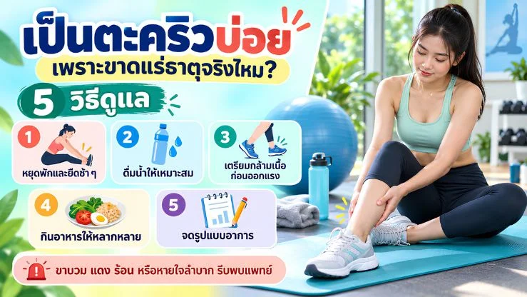 เป็นตะคริวบ่อย เพราะขาดแร่ธาตุจริงไหม?” 5 วิธีดูแลและสัญญาณที่ควรพบแพทย์