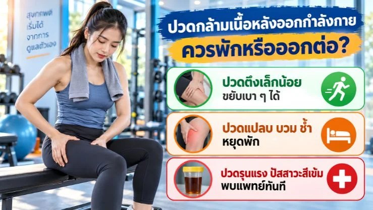“ปวดกล้ามเนื้อหลังออกกำลังกาย” ควรพักหรือออกต่อ?