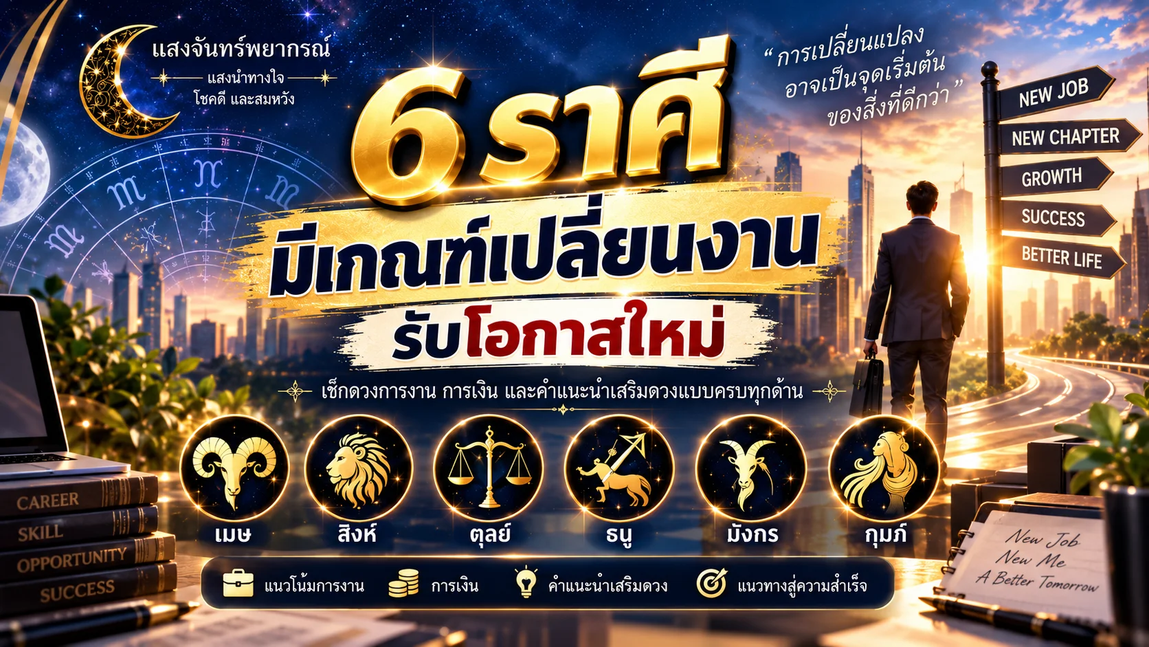 เปิด 6 ราศีมีเกณฑ์ย้ายงาน เปลี่ยนตำแหน่ง ได้งานใหม่