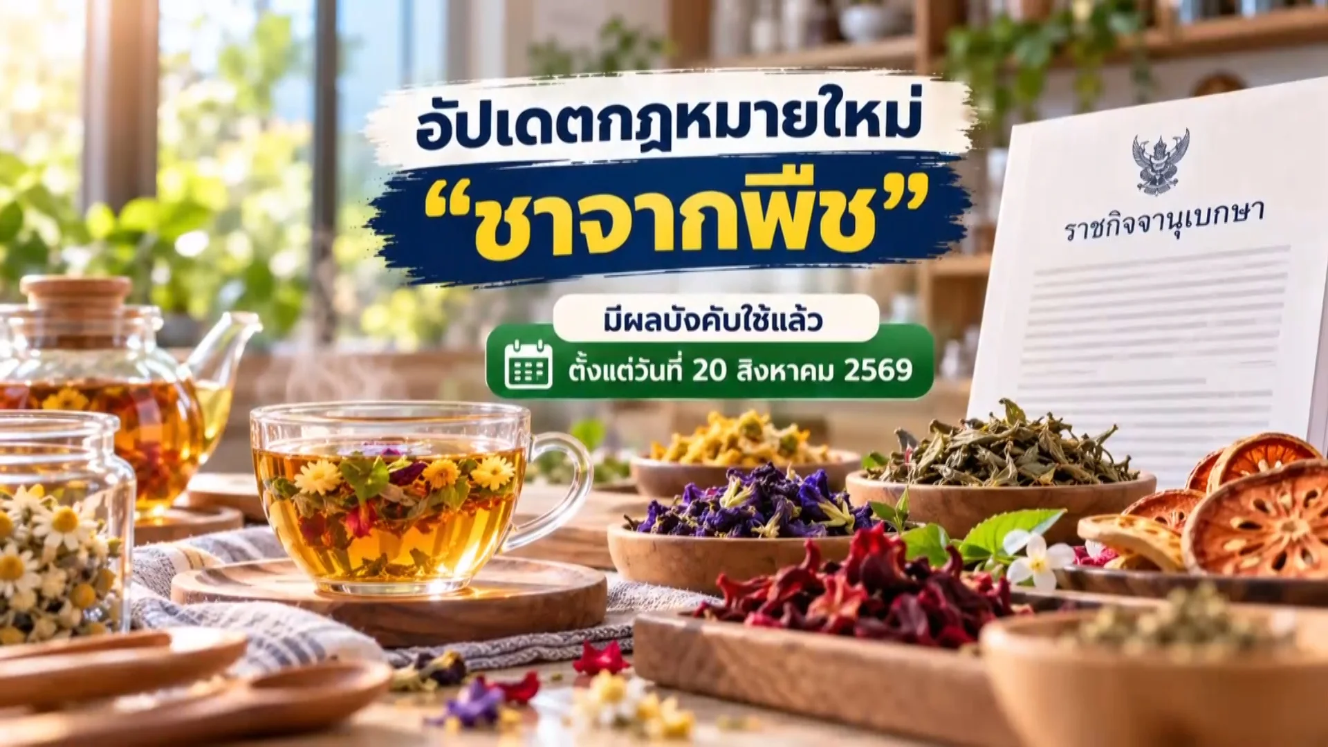 ราชกิจจา Digest ฉบับย่อย ฟังบ่อย เข้าใจรัฐ ตอน 113 : อัปเดตเมนูชาจากพืช เพิ่มเห็ด–พืชใหม่ 99 ชนิด! สายสุขภาพและผู้ผลิตต้องรู้